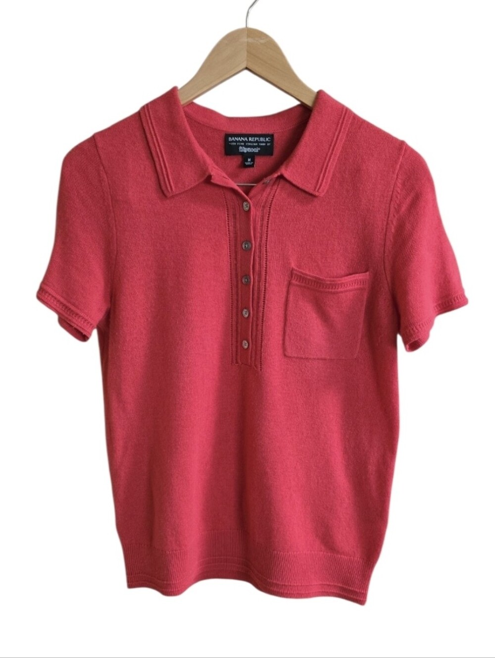 Banana Republic Filpucci Preppy Red Wool & Cashmere Blend Knit Top. Size Medium